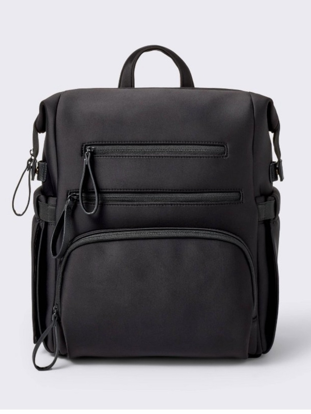 Kids Black Square Backpack with Multiple Zip Pockets